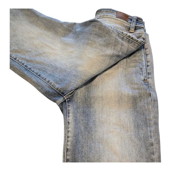 Judy Blue Wide Leg Crop Jeans Womens 7/28 Blue Light Wash Button Fly Bohemian - Picture 7 of 12